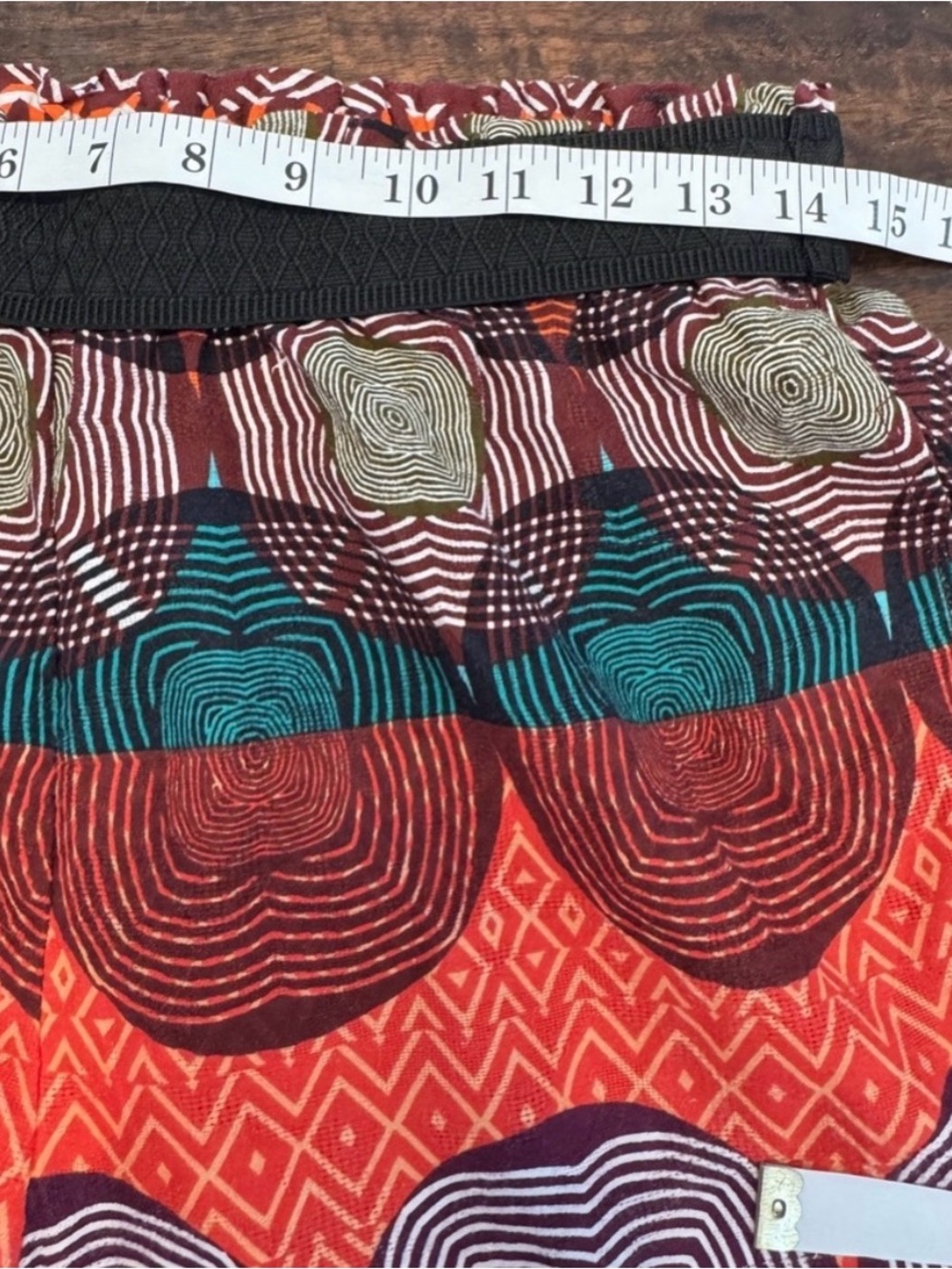Maeve Printed Pull On Wide Leg Stretchy High Rise Boho Geometric Print Pants S - Picture 11 of 11